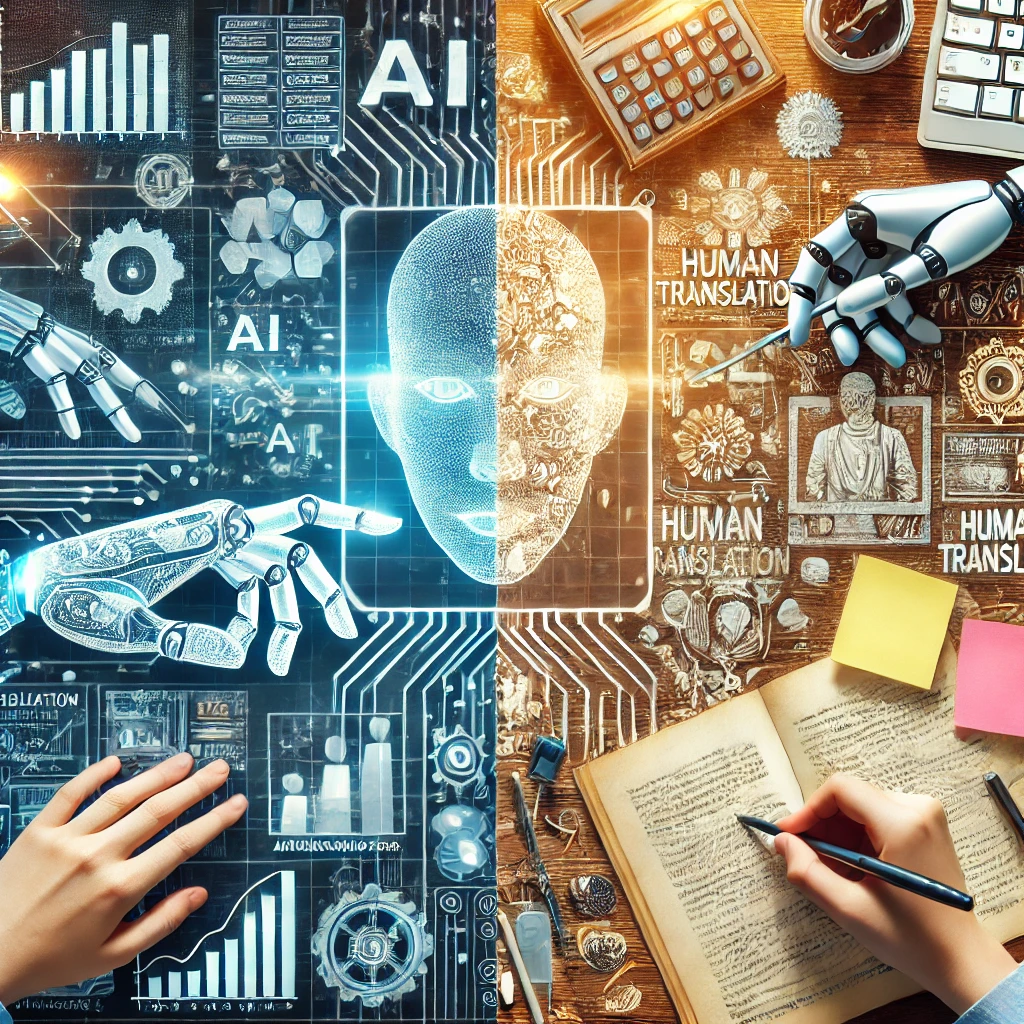 BC-A-split-screen-image-representing-Technology-vs.-Human-Translation.